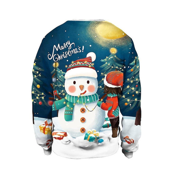 Christmas Sweater Winter Autumn Crew Neck Tops Sweatshirt With Reindeer Santa Printed Image 9