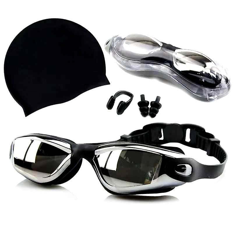 Swimming Goggles And Cap Set Leak Free Breathable Anti Fog Swinming Kits For Adults Image 1