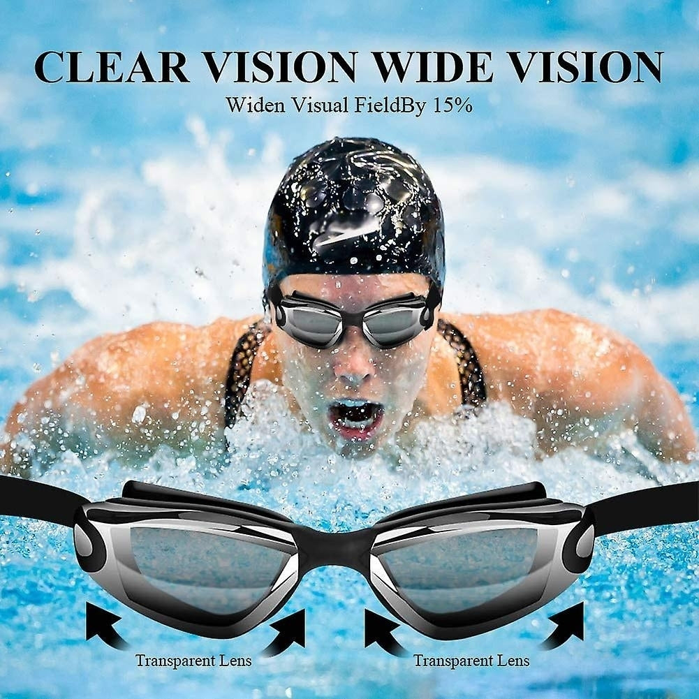 Swimming Goggles And Cap Set Leak Free Breathable Anti Fog Swinming Kits For Adults Image 4