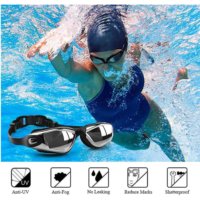 Swimming Goggles And Cap Set Leak Free Breathable Anti Fog Swinming Kits For Adults Image 4