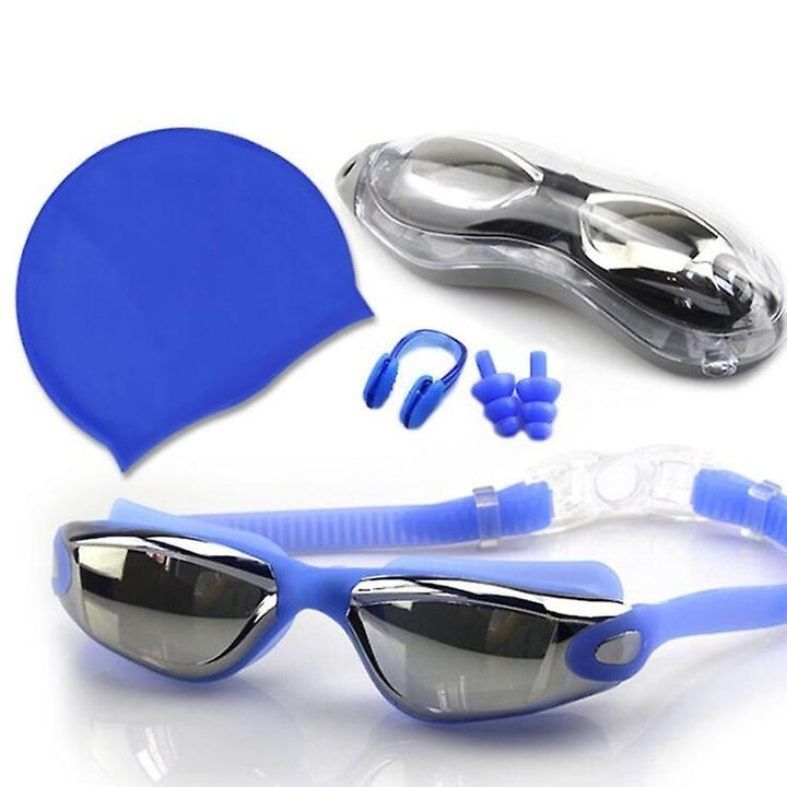 Swimming Goggles And Cap Set Leak Free Breathable Anti Fog Swinming Kits For Adults Image 6