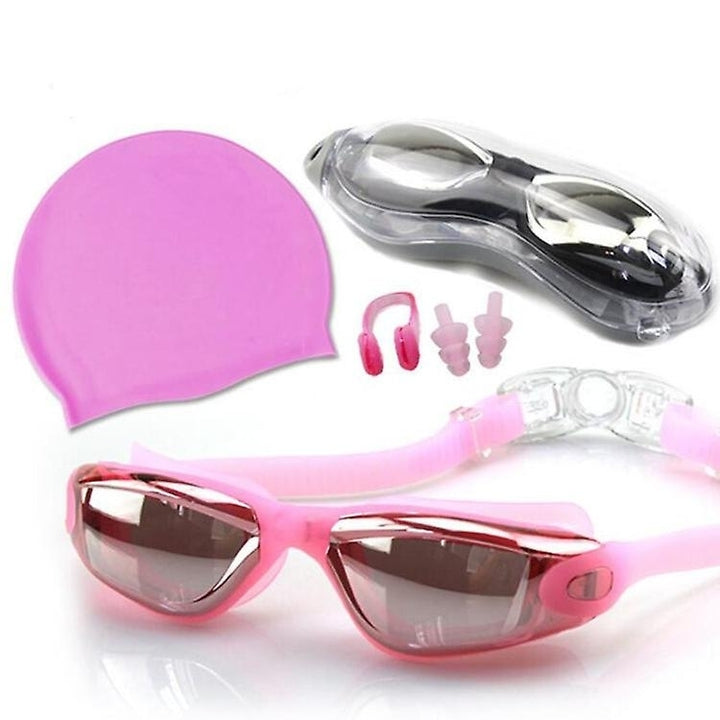 Swimming Goggles And Cap Set Leak Free Breathable Anti Fog Swinming Kits For Adults Image 10