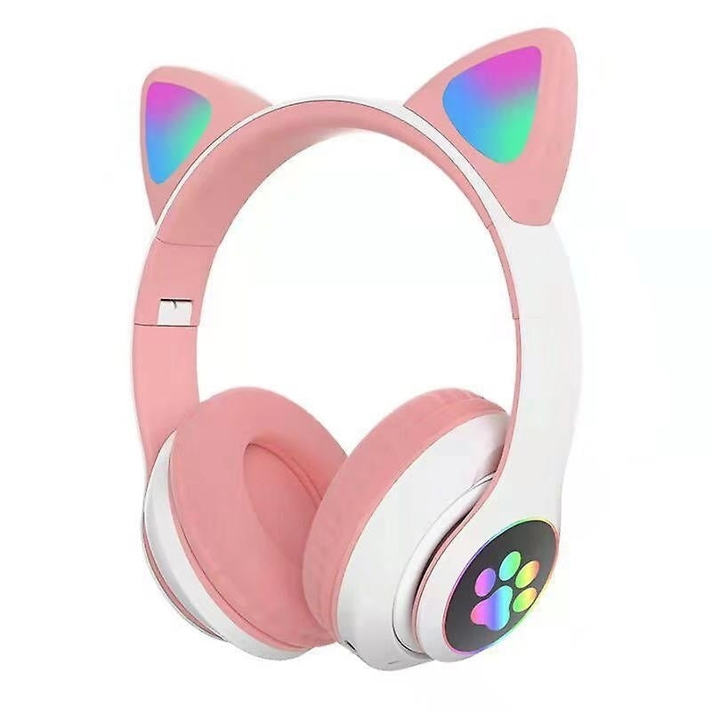 Wireless Bluetooth Headphones Cat Ear Headset With Led Light Image 1