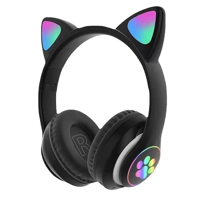 Wireless Bluetooth Headphones Cat Ear Headset With Led Light Image 6