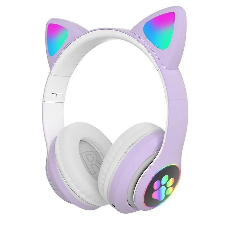 Wireless Bluetooth Headphones Cat Ear Headset With Led Light Image 12