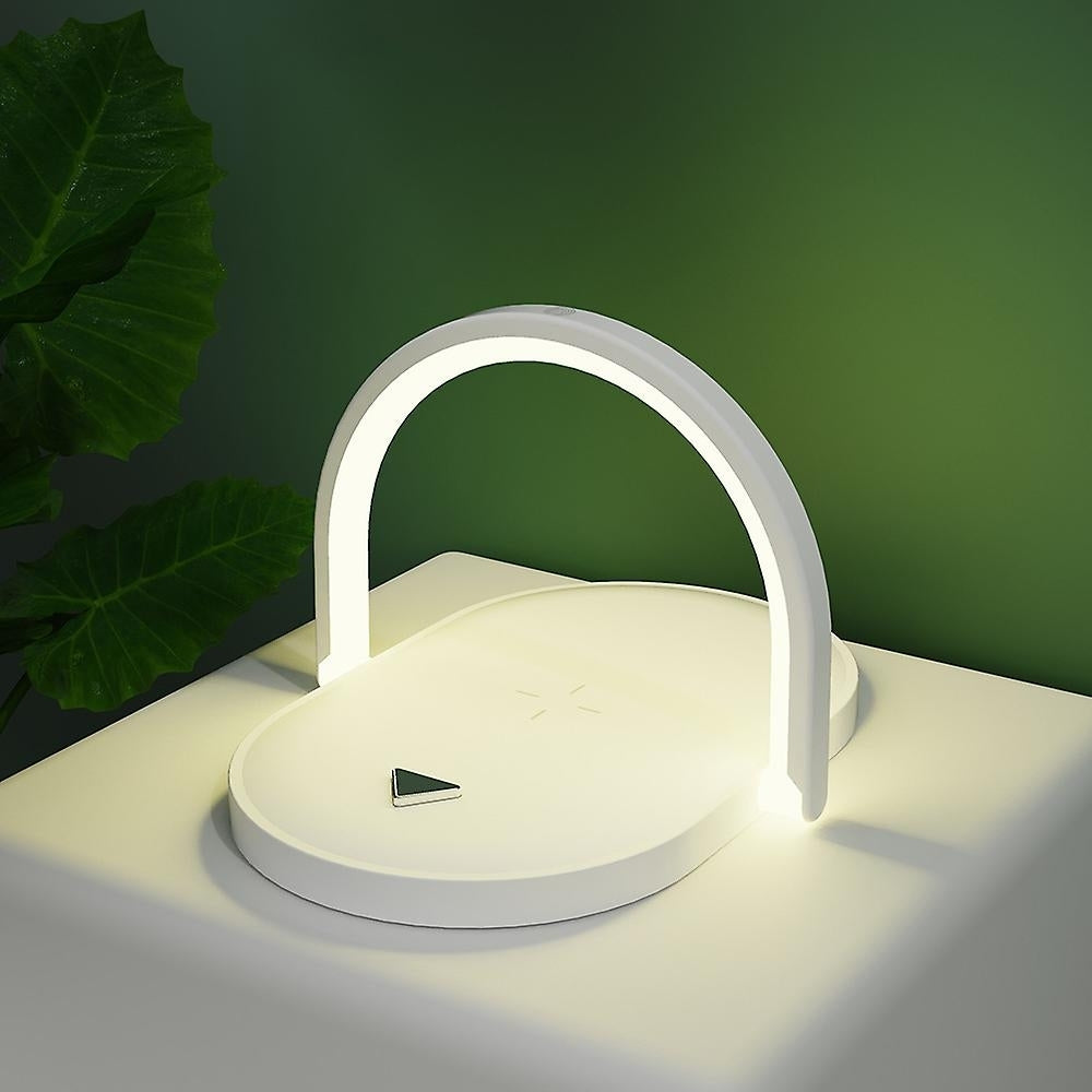 3 In 1 Wireless Charger Led Night Light Touch Control Bedside Table Lamp Phone Holder Image 3