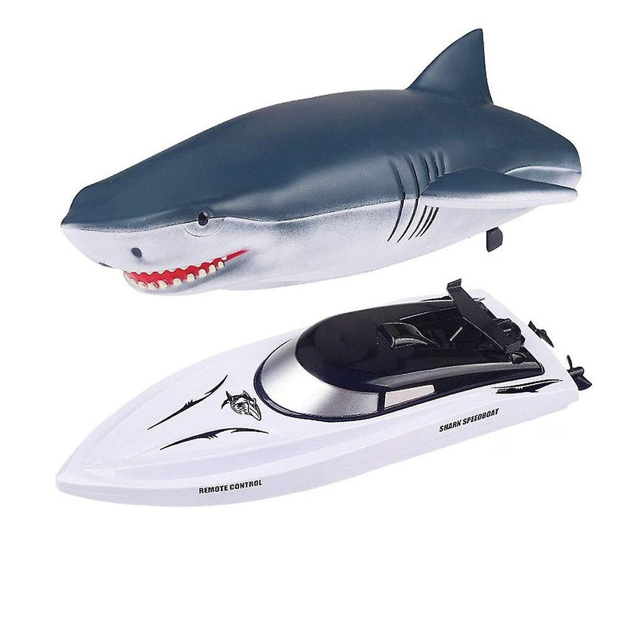 2.4g Simulation Shark Speedboat Rc Boat Two-way Navigation Water Toy Image 1