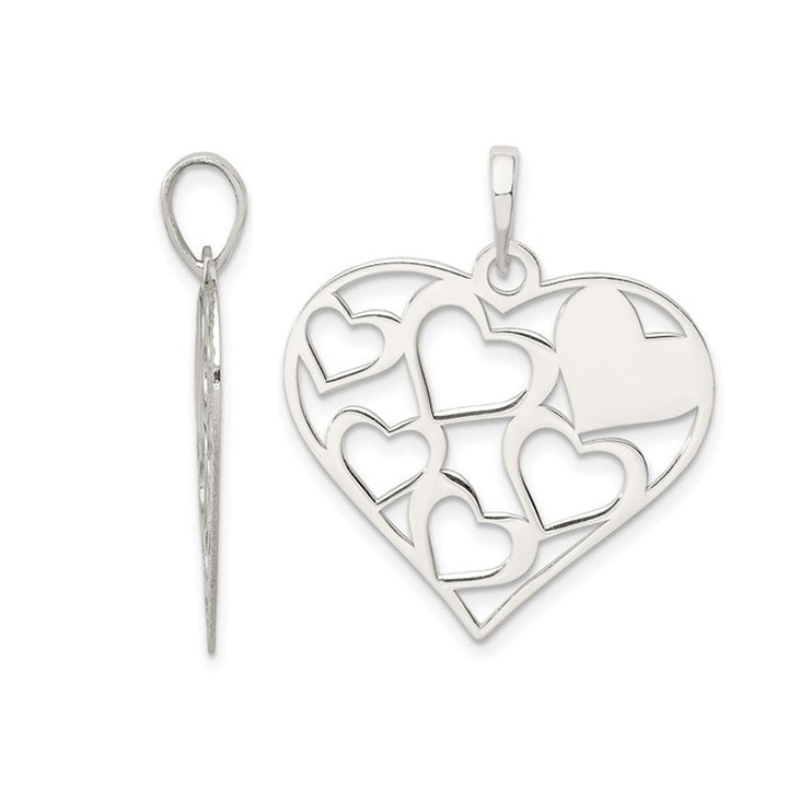 Sterling Silver MOM Engraved Heart Pendant with Chain Image 3