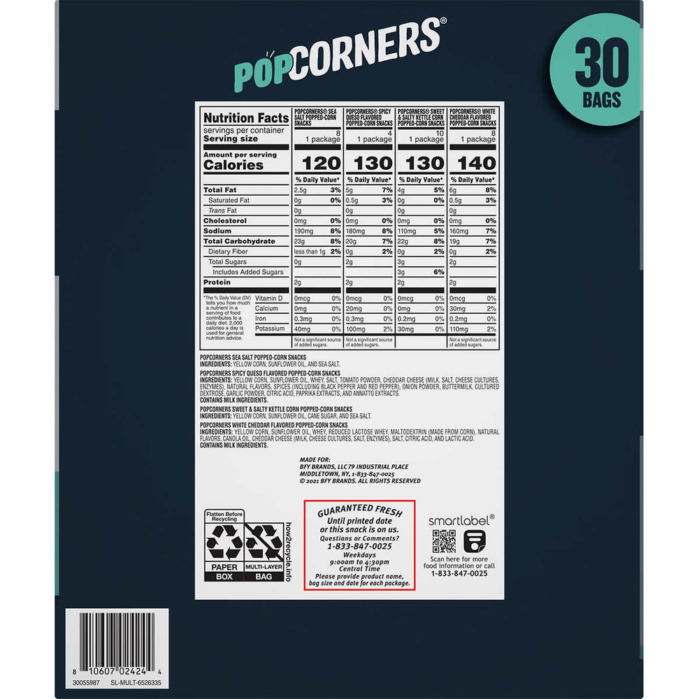 PopCorners Popped-Corn Snack Variety Pack 1 Ounce (30 Count) Image 2