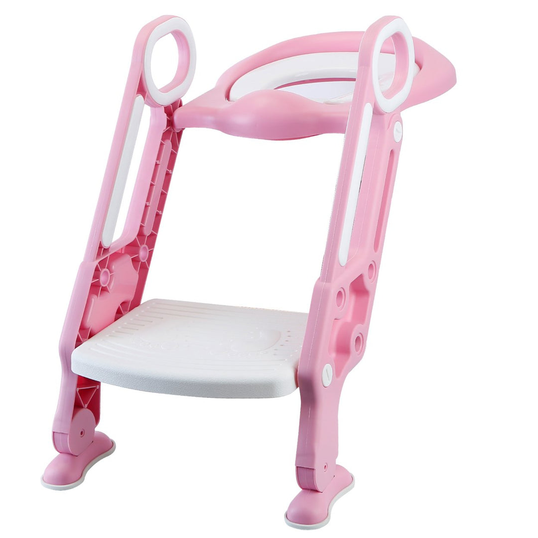 Potty Training Toilet Seat Ladder Adjustable Footrest Splash Guard for Kids Image 11