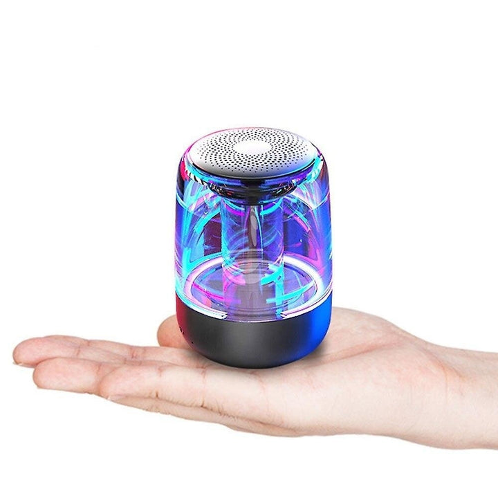 C7 Crystal Glaze Stereo Bluetooth Speaker With Led Lights Alarm Clock Image 1