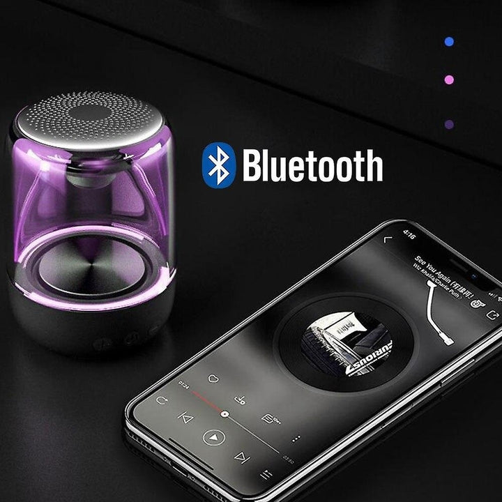 C7 Crystal Glaze Stereo Bluetooth Speaker With Led Lights Alarm Clock Image 3