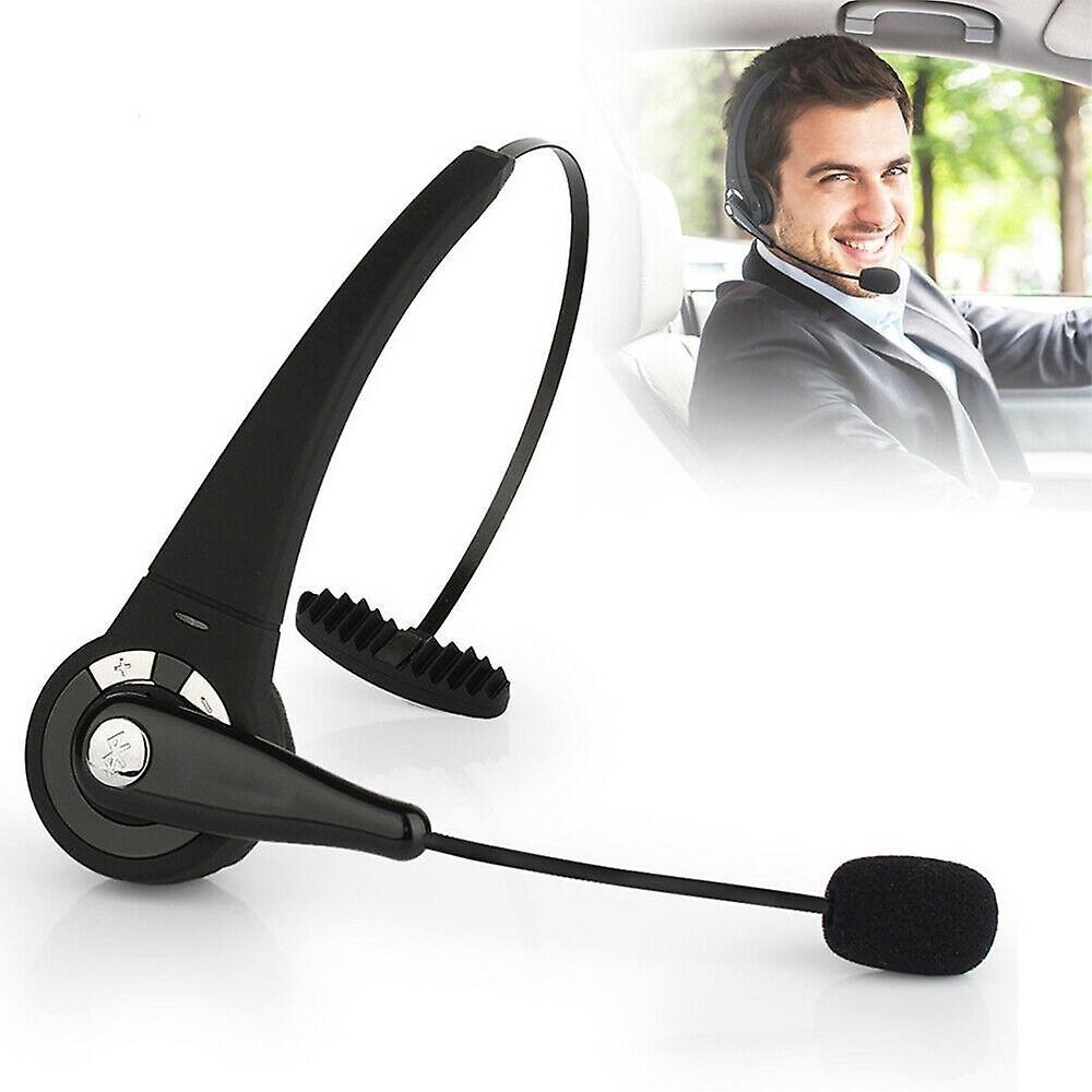 Wireless Headset Truck Driver Noise Cancelling Over-head Bluetooth Headphones With Charging Base Image 1