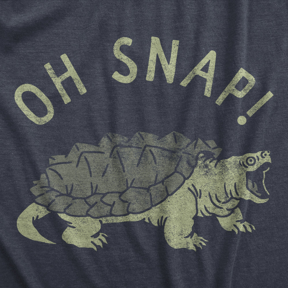 Mens Oh Snap T Shirt Funny Sarcastic Snapping Turtle Joke Tee For Guys Image 2