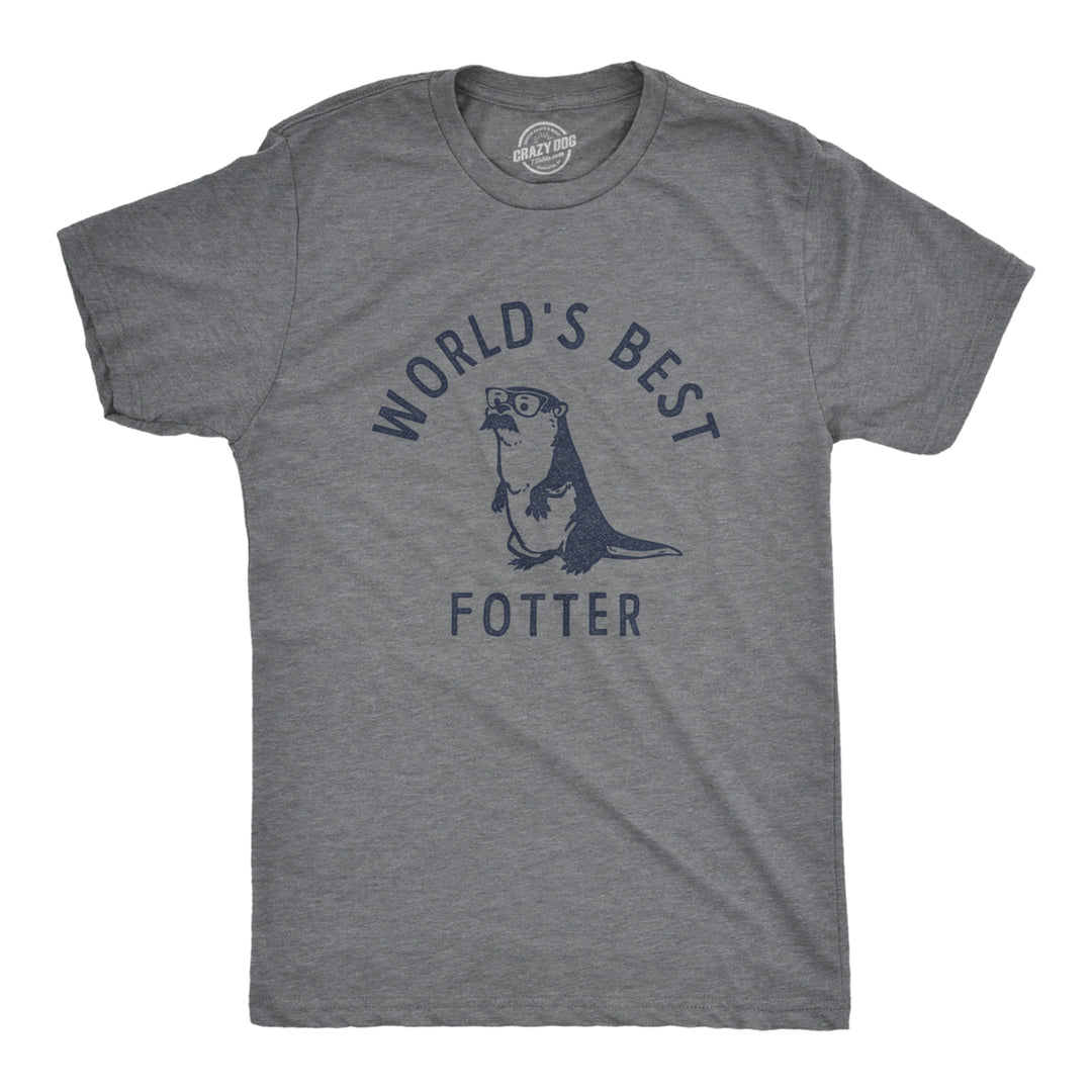 Mens Worlds Best Fotter T Shirt Funny Sarcastic Fathers Day Gift Otter Tee For Guys Image 1