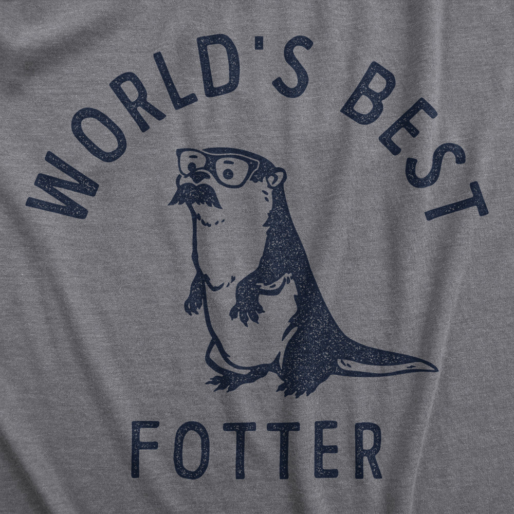 Mens Worlds Best Fotter T Shirt Funny Sarcastic Fathers Day Gift Otter Tee For Guys Image 2