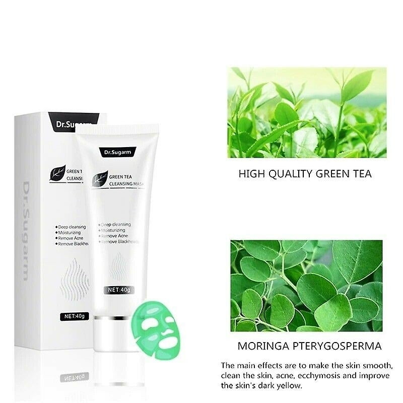 Green Tea Mask Face Peel Tearing Mask Blackhead Remover Acne Deep Cleansing Treatment Image 3