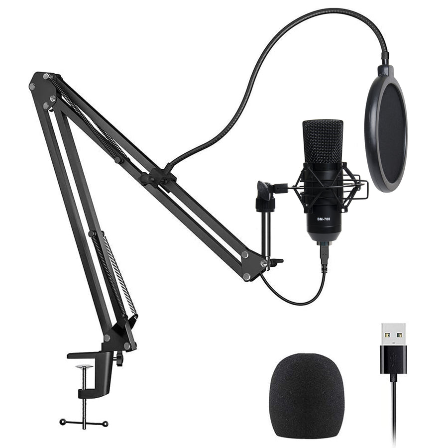 navor Condenser Microphone Combo Cardioid Professional PC Mic Kit with Adjustable Mic Suspension Scissor Arm Shock Mount Image 1