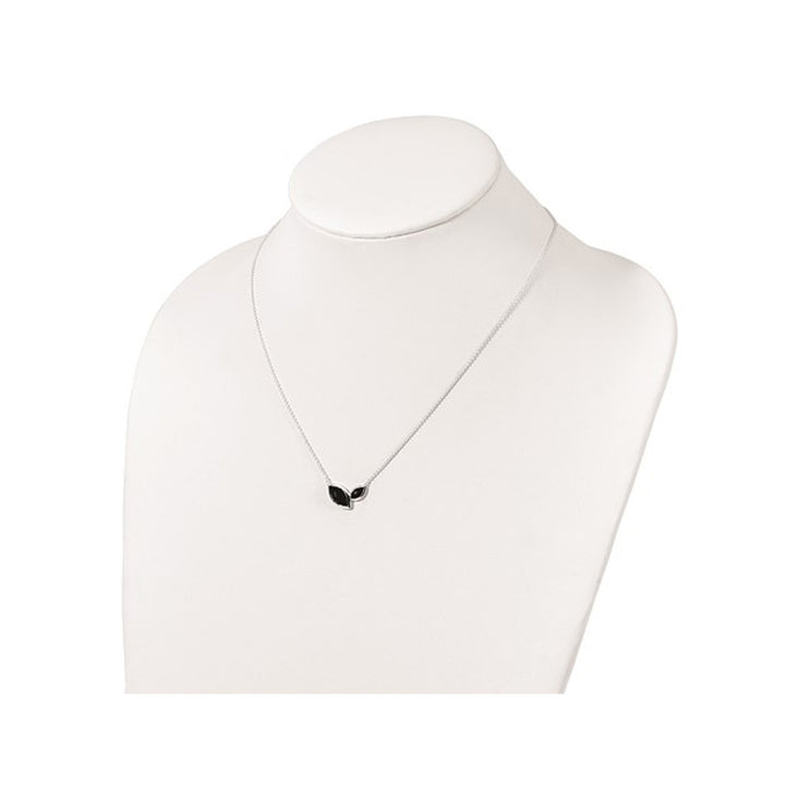 Faceted Onyx Necklace in Sterling Silver with Chain (18 Inches) Image 2