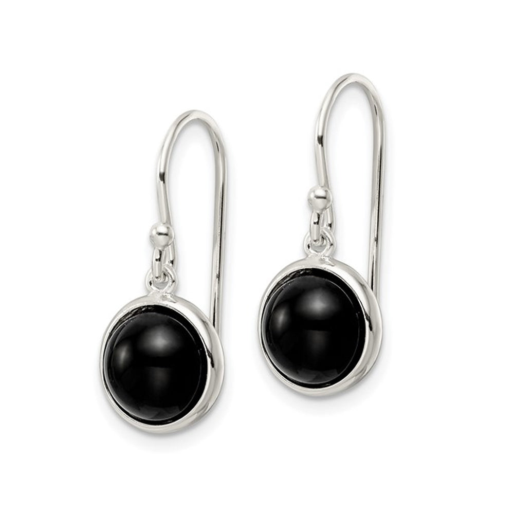 Black Onyx Dangle Ball Earrings in Sterling Silver Image 2