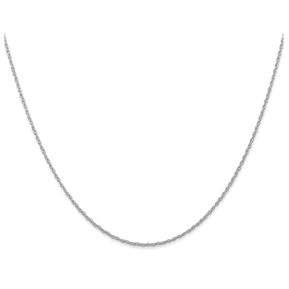 10K White Gold Carded Cable Rope Chain 0.70mm - 18 inches Image 2