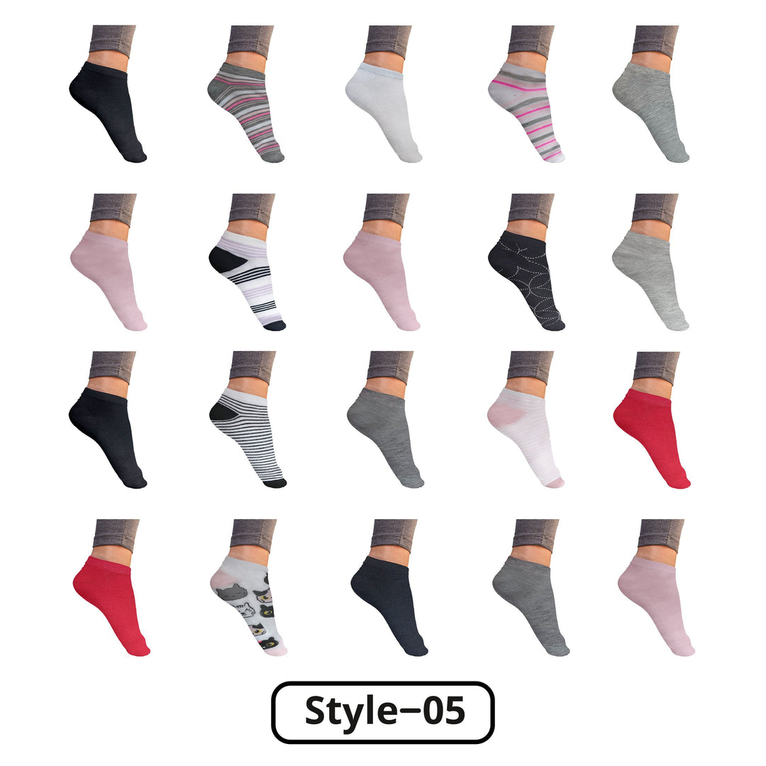 20 Pairs Womens Colorful No Show Ankle Socks Breathable Low Cut Comfortable Image 1