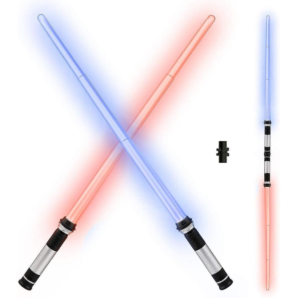 2 In 1 Lightsaber Light Up Sword Toy With 7 Colors Changing Halloween Costume Props Image 2