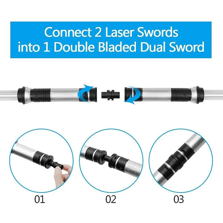2 In 1 Lightsaber Light Up Sword Toy With 7 Colors Changing Halloween Costume Props Image 3