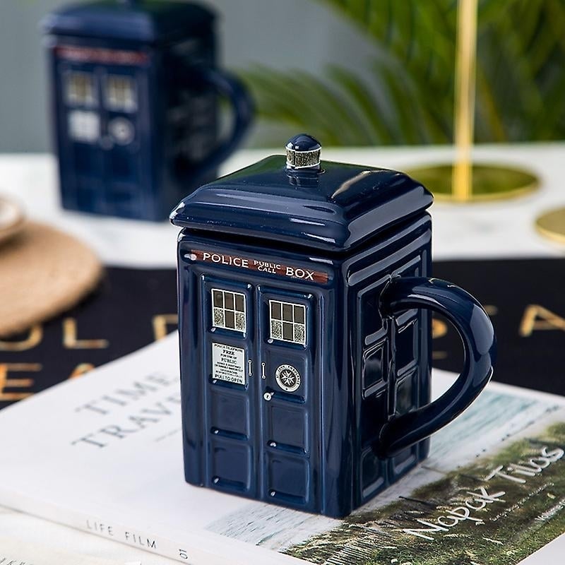 Doctor Who Tardis Mug Coffee Tea Cup Police Box Ceramic Mug With Lid Cover Birthday Gift Image 4