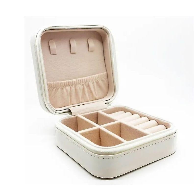 Jewelry Organizer Leather Travel Jewelry Storage Display Case Portable Earring Necklace Storage Box Image 7