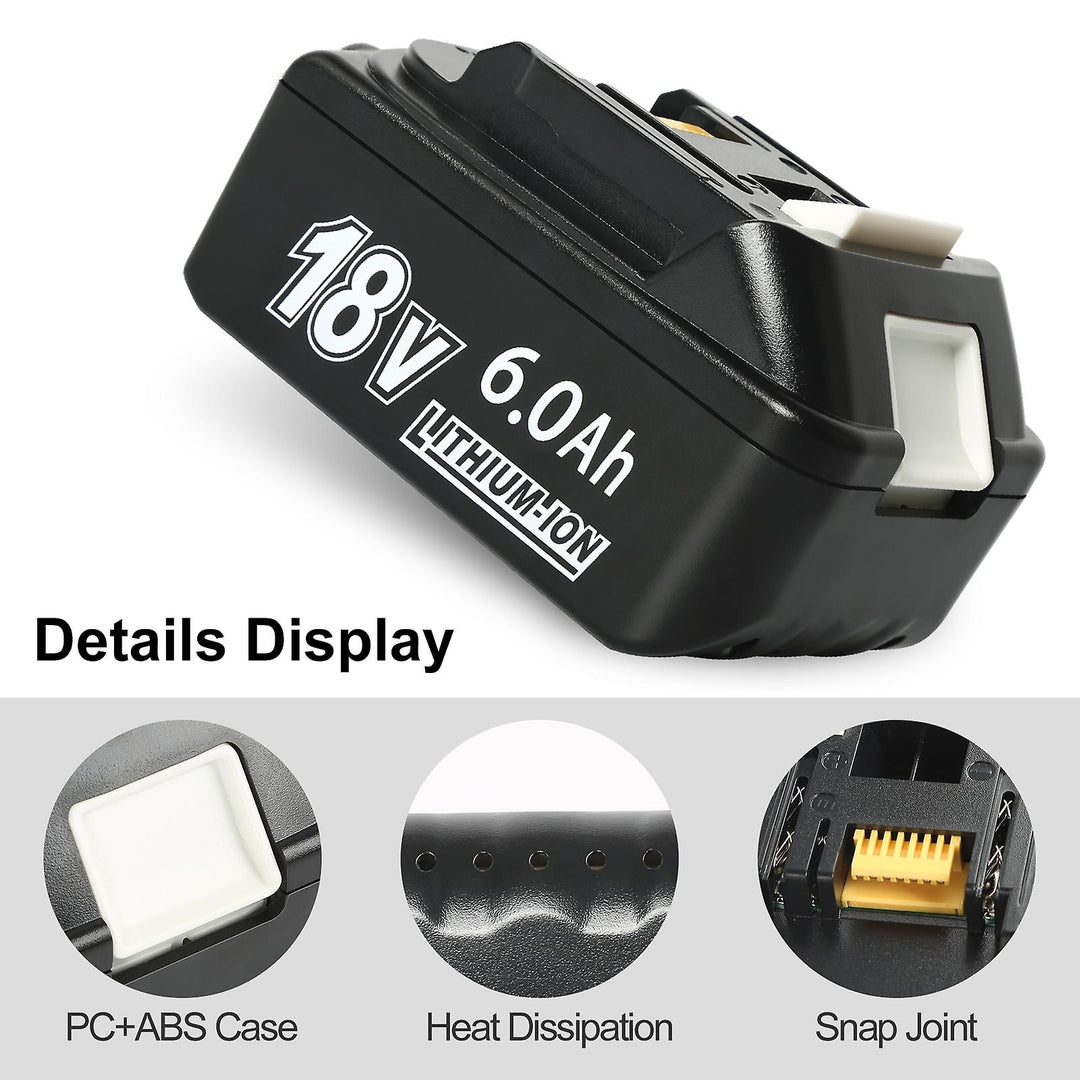 2 Pack 18v 4.0ah 5.0 Ah 6.0 Ah Replacement Battery For Bl1830 Bl1850b Bl1840 Bl1860 Image 9