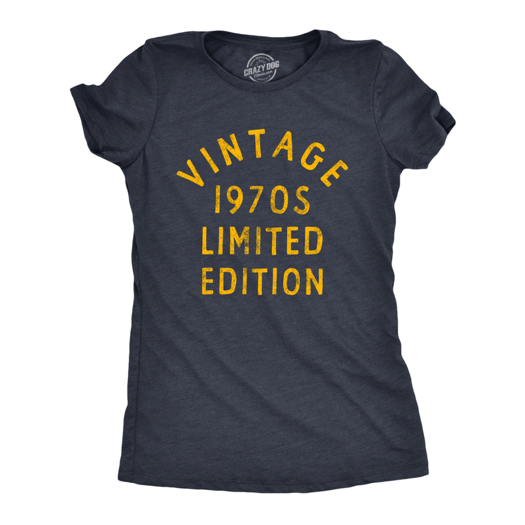 Womens Vintage 1970s Limited Edition T Shirt Funny Cool 1970 Theme Classic Tee For Ladies Image 1