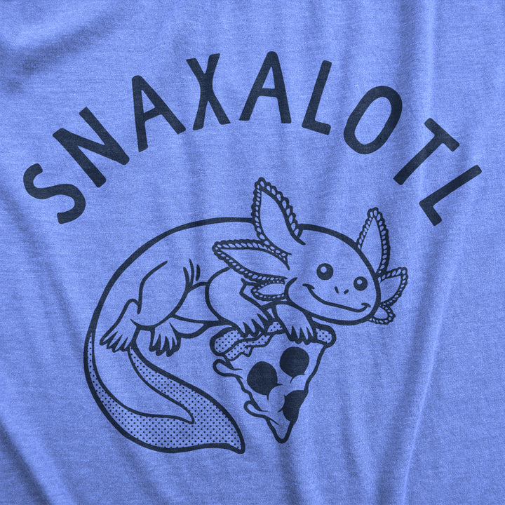 Mens Snaxalotl T Shirt Funny Cute Snacking Axolotl Tee For Guys Image 2