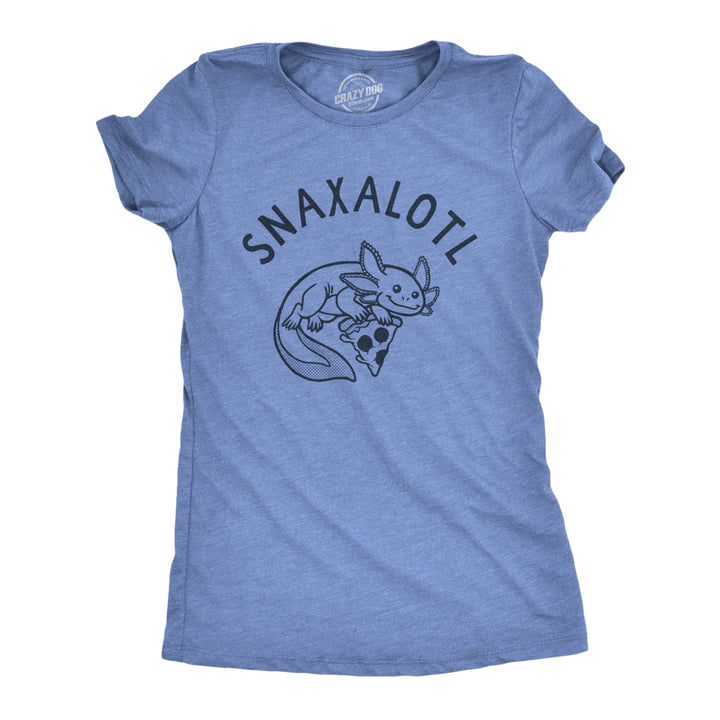 Womens Snaxalotl T Shirt Funny Cute Snacking Axolotl Tee For Ladies Image 1