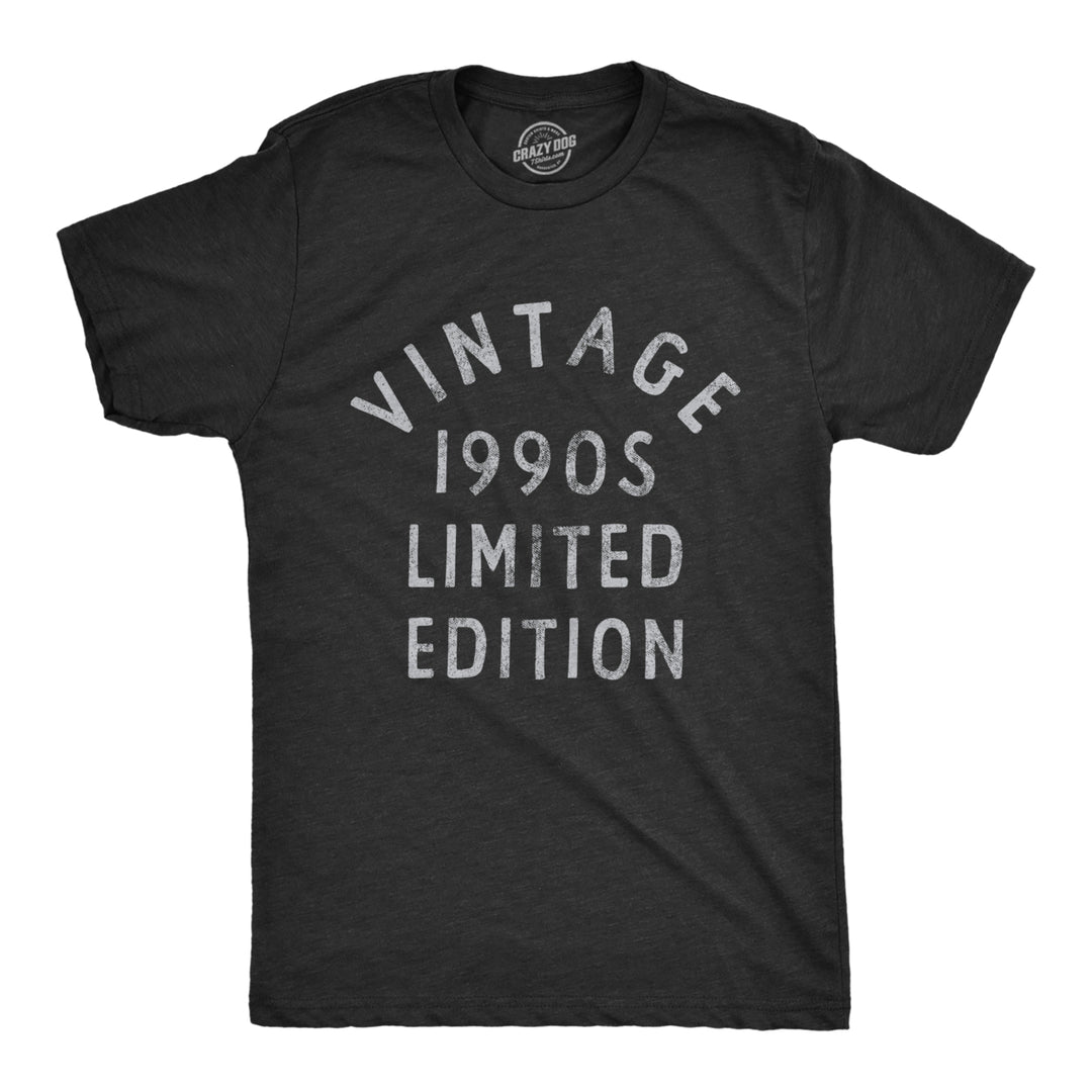 Mens Vintage 1990s Limited Edition T Shirt Funny Cool 1990 Theme Classic Tee For Guys Image 1