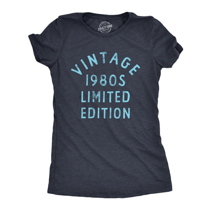 Womens Vintage 1980s Limited Edition T Shirt Funny Cool 1980 Theme Classic Tee For Ladies Image 1