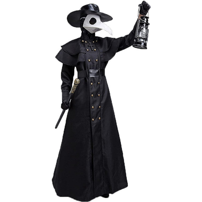 Halloween Plague Doctor Costume Set Steampunk Priest Horror Wizard Cloak Medieval Cosplay Coat Image 2