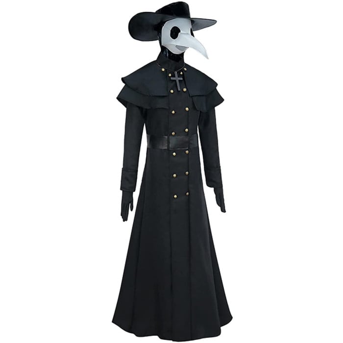 Halloween Plague Doctor Costume Set Steampunk Priest Horror Wizard Cloak Medieval Cosplay Coat Image 3