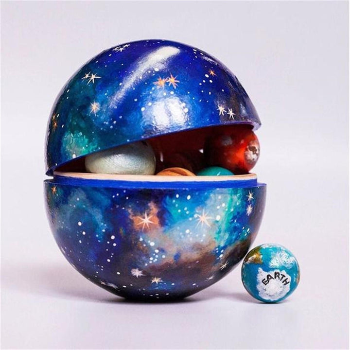 Wooden Solar System Cosmos Learning Game Toy Educational Model Home Office Decoration Image 4