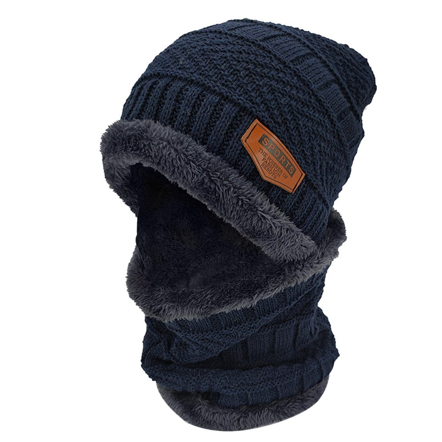 Winter Beanie Hat Scarf Set Unisex Warm Knitting Skull Cap Neck Warmer For Walking Running Hiking Camping Outdoors Gift Image 1