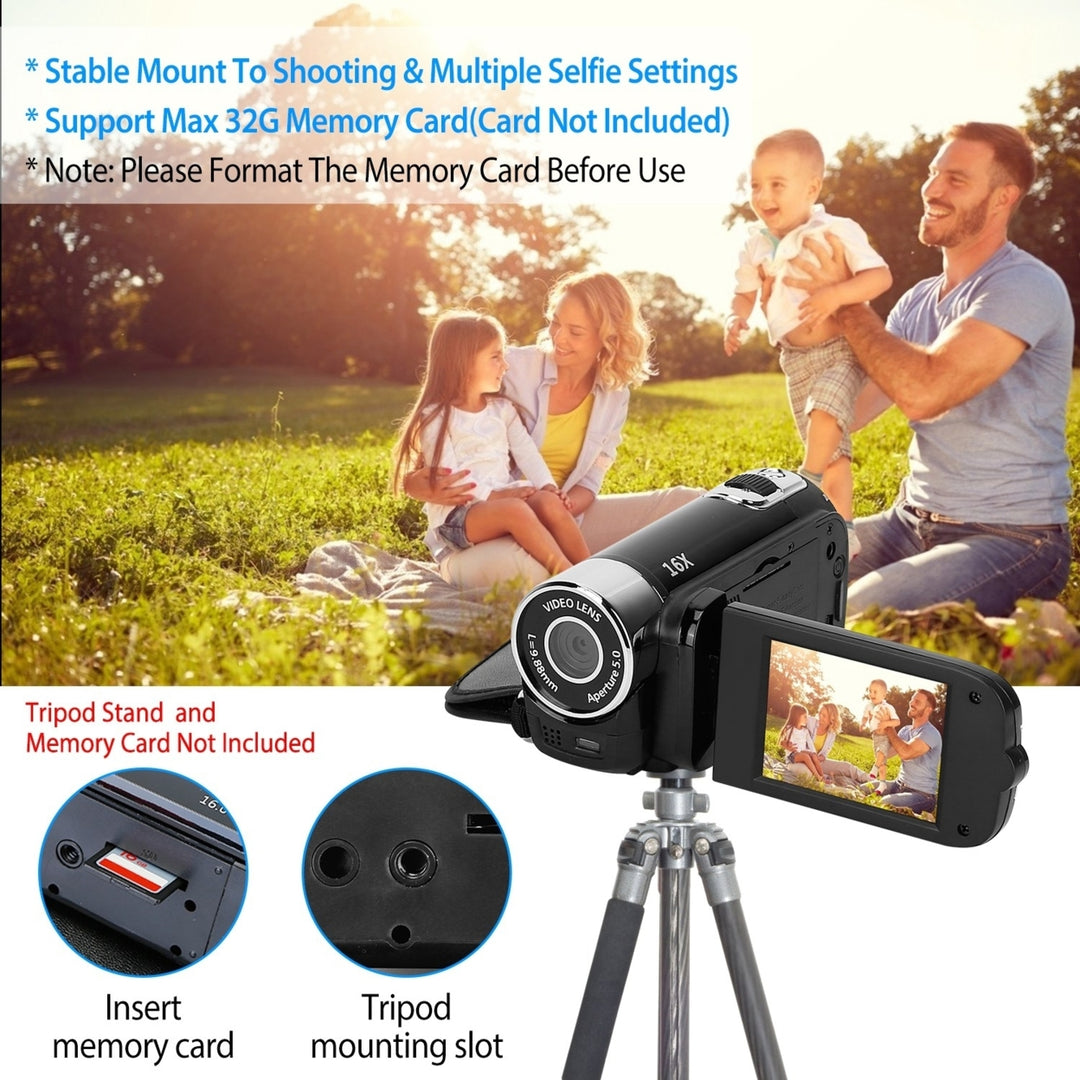 HD 1080P Digital Video Camcorder 2.7in 16X Zoom DV Camera Rotation Rechargeable Kid Camera Image 4