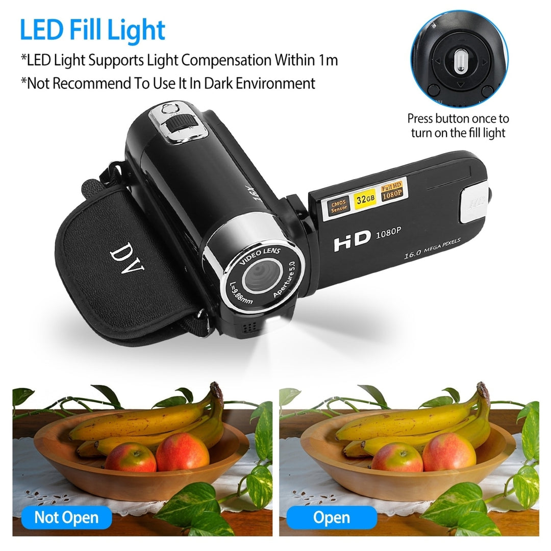 HD 1080P Digital Video Camcorder 2.7in 16X Zoom DV Camera Rotation Rechargeable Kid Camera Image 4