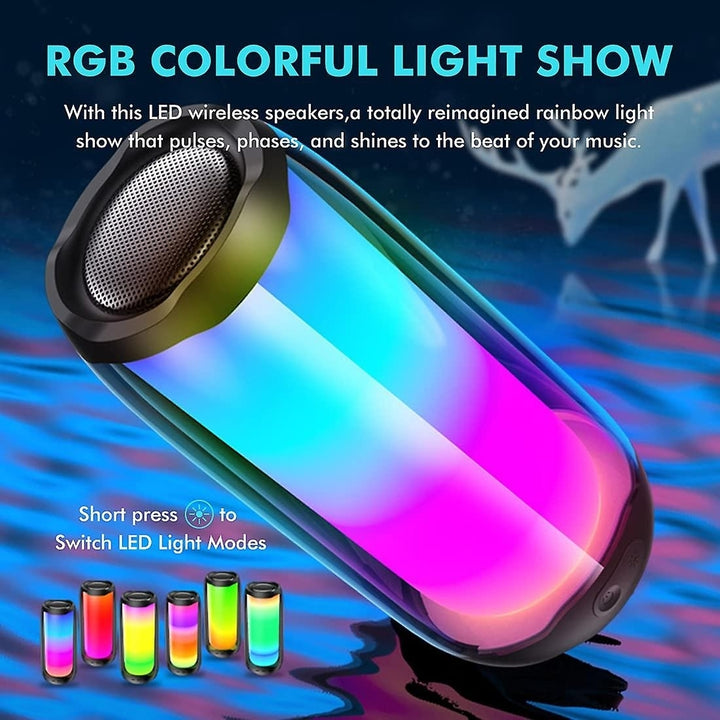 Bluetooth Speaker Wireless Speaker Portable Waterproof Subwoofer Dazzling Light Image 2