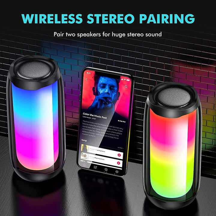Bluetooth Speaker Wireless Speaker Portable Waterproof Subwoofer Dazzling Light Image 4