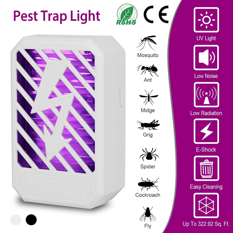 Indoor Plug In Bug Electric Zapper UV Mosquito Insect Killer Lamp Harmless Odorless Noiseless Trap Image 1