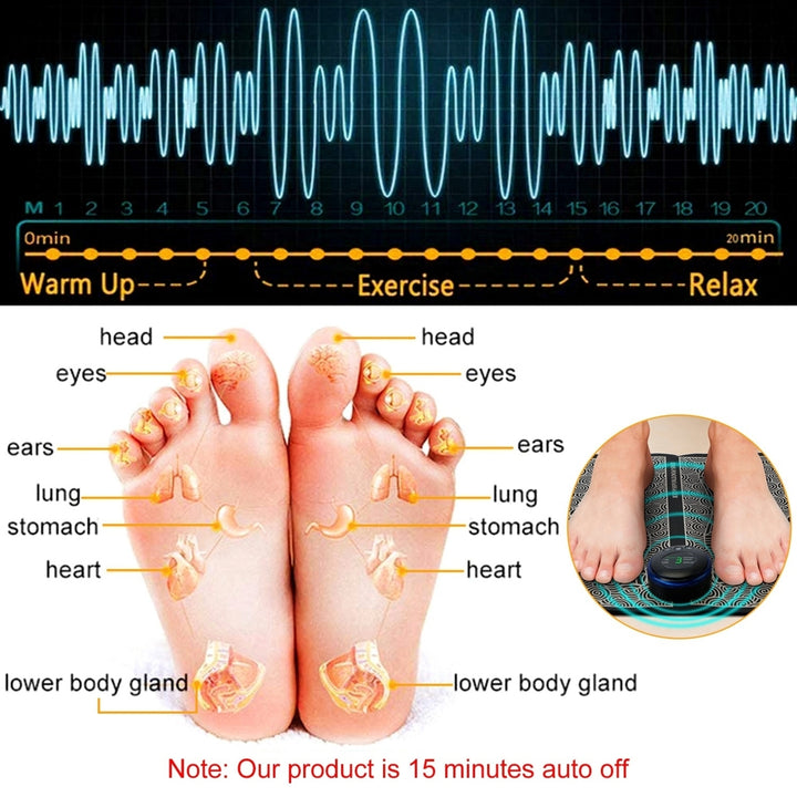EMS Foot Massage Pad Electric Stimulator Massager Unit Leg Reshaping Muscle Pain Relax Image 4