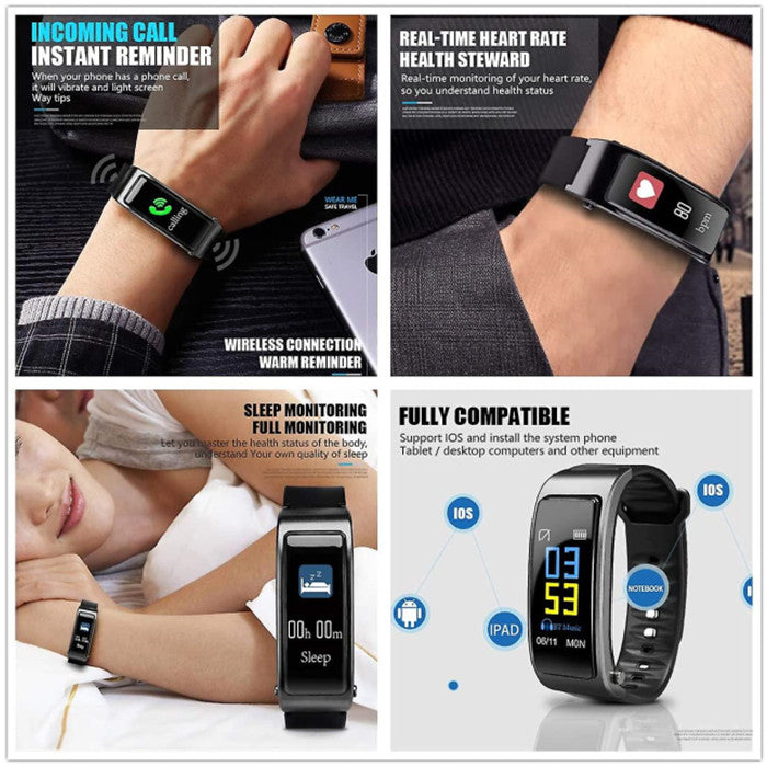 2 In 1 Smart Bracelet Bluetooth Headset Waterproof Watch Wireless Earphone Image 4