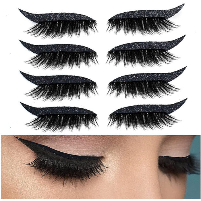 4 Pair Reusable Eyelash Stickers Glitte Eyeliner Invisible Tape Self Adhesive Makeup Tool Image 1