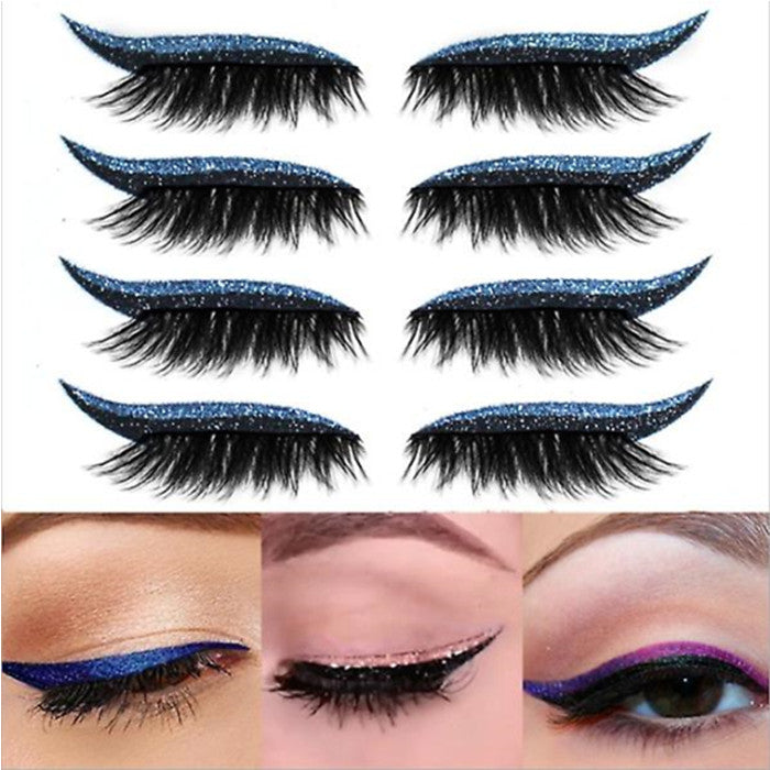 4 Pair Reusable Eyelash Stickers Glitte Eyeliner Invisible Tape Self Adhesive Makeup Tool Image 6