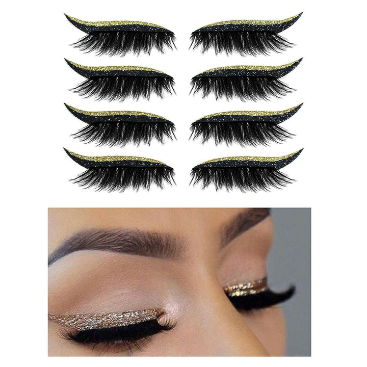 4 Pair Reusable Eyelash Stickers Glitte Eyeliner Invisible Tape Self Adhesive Makeup Tool Image 7